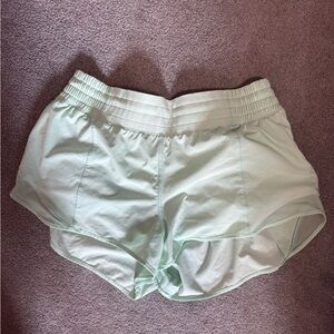 Light Green Hotty Hot Lululemon High Rise 2.5 Shorts